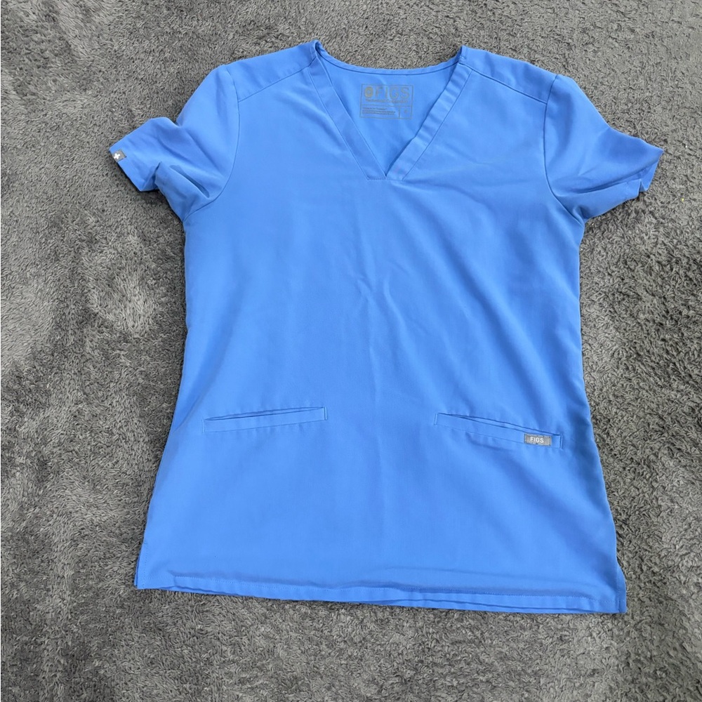 Small FIGS Ceil Blue Scrub Top